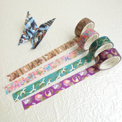 World Craft - Foil-Stamped Washi Tape - Yuzen - Moon Rabbit