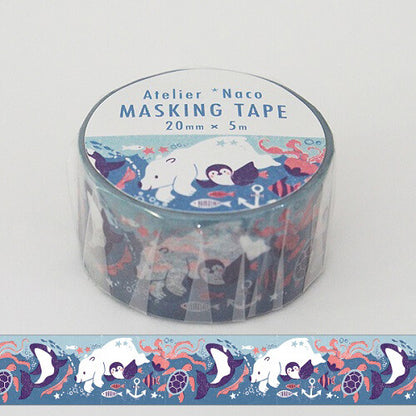 Kodomo No Kao - Washi Tape - Natsuko Taguchi - Atelier Naco - Sea Animals