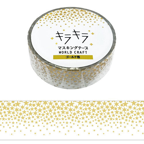 Gold star-patterned tape on a white background