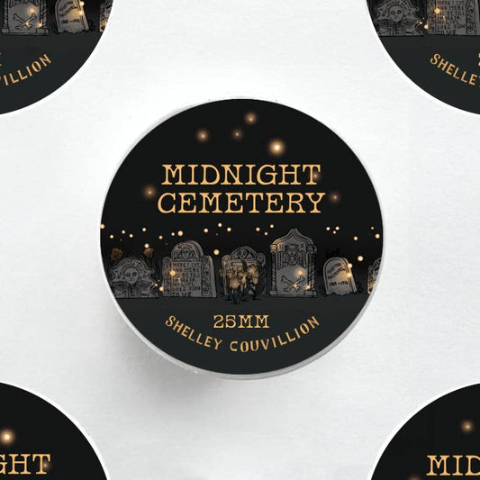 Book Moth Press - Washi Tape - Midnight Cemetery / Gothic Graveyard