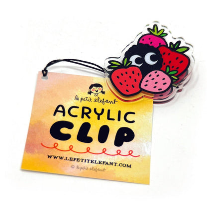 Le Petit Elefant - Acrylic Clip - Strawberry Soot Sprite