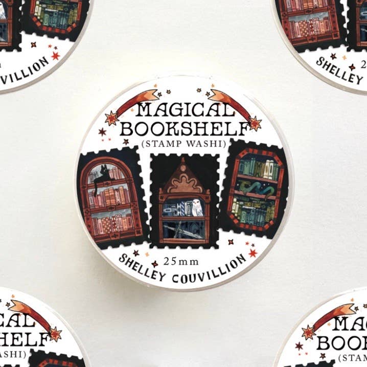 Book Moth Press - Stamp Washi Tape - Magical Bookshelf