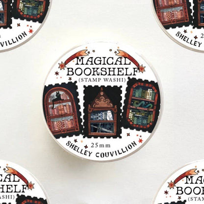 Book Moth Press - Stamp Washi Tape - Magical Bookshelf