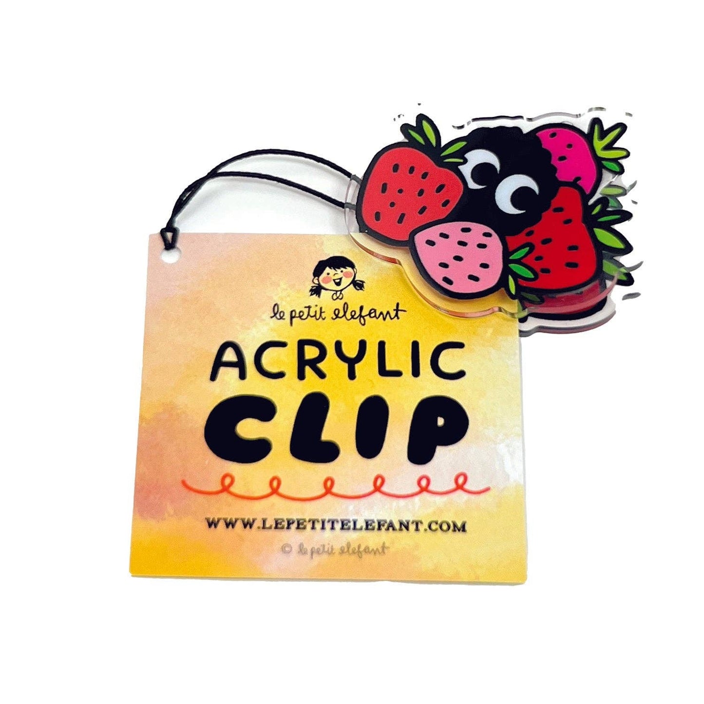 Le Petit Elefant - Acrylic Clip - Strawberry Soot Sprite