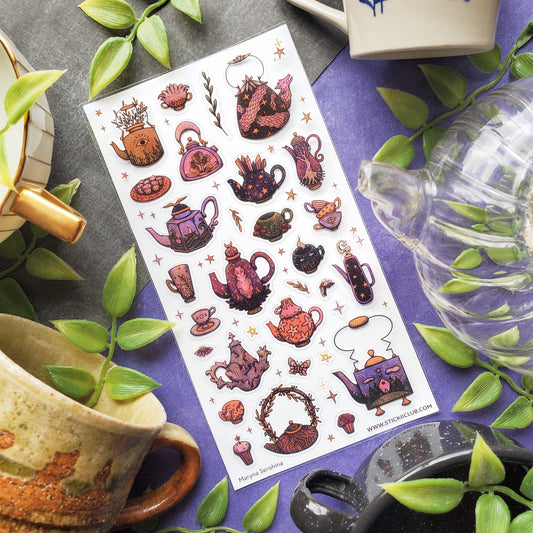 STICKII - Sticker Sheet - Maryna Serohina - Starbrewed Tea Party