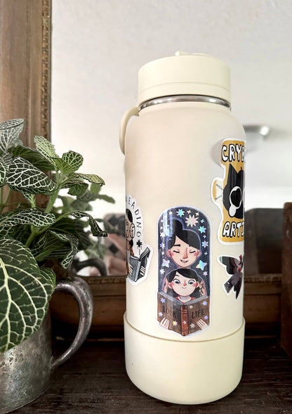 Book Moth Press - Holographic Sticker - Book Life - Mom and Child