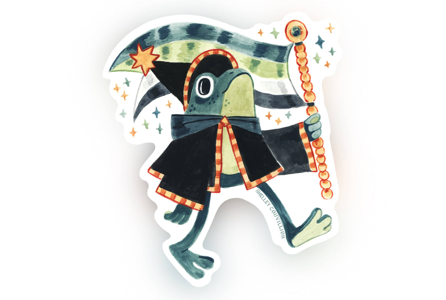 Book Moth Press - Sticker - Queer Cuties Medieval Animal Pride - Aromantic Frog Sticker