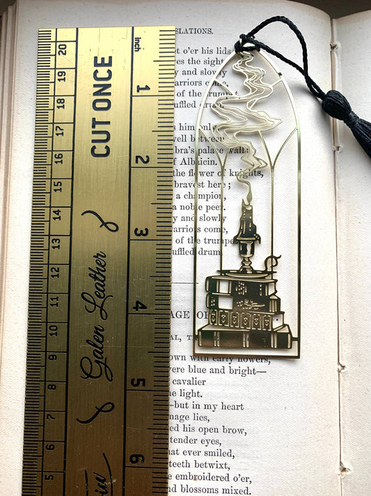 The Creeping Moon - Metal Bookmark - Cathedral Candlestick