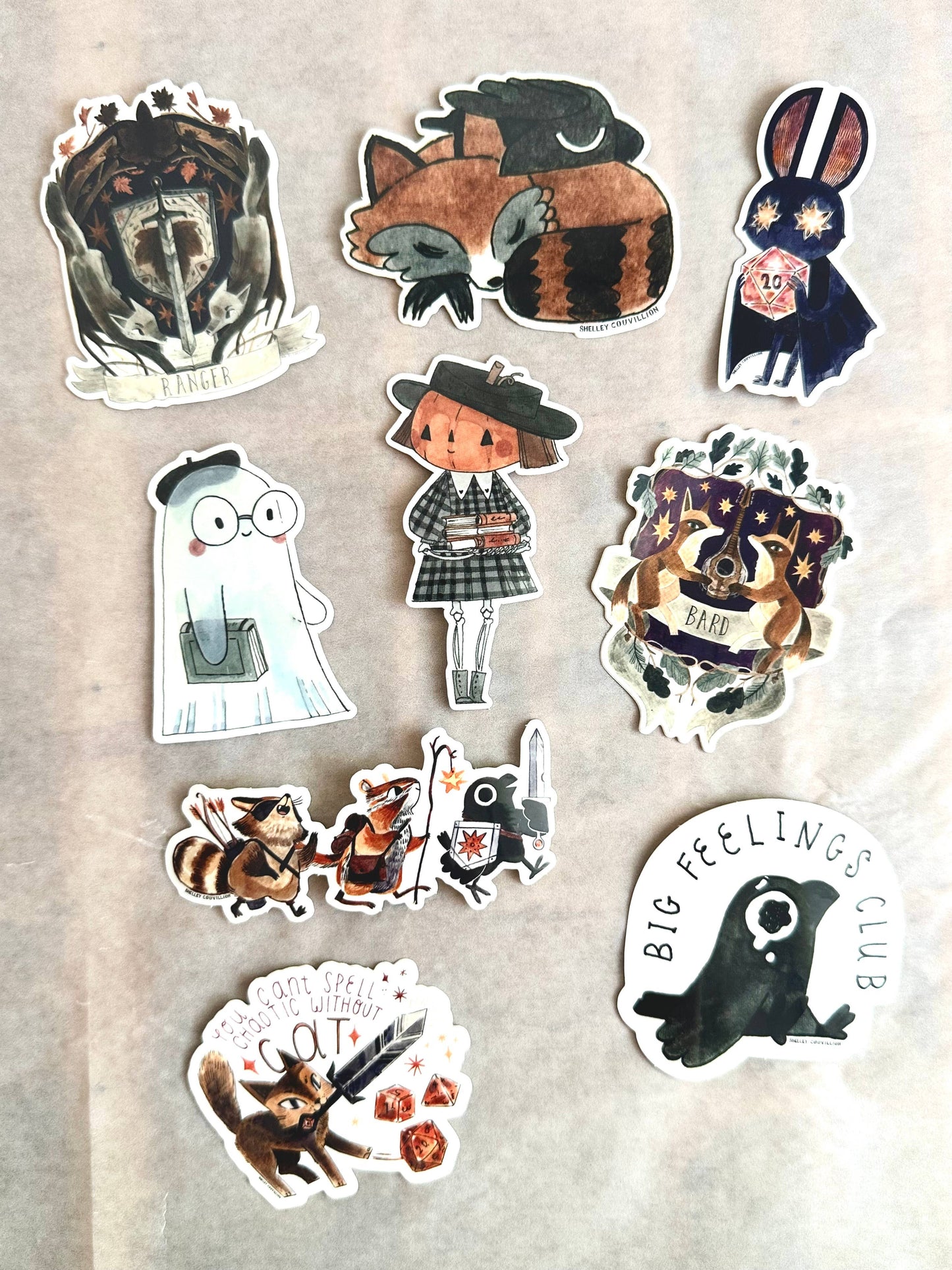 Book Moth Press - Sticker - Adventuring party - Raccoon and Crow