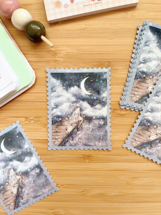 Cherry Rabbit - Stamp Sticker - In the Clouds