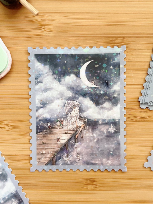 Cherry Rabbit - Stamp Sticker - In the Clouds