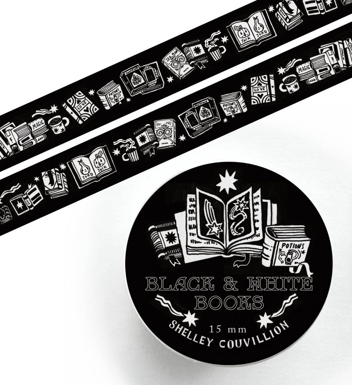 Book Moth Press - Washi Tape - Black and White Books