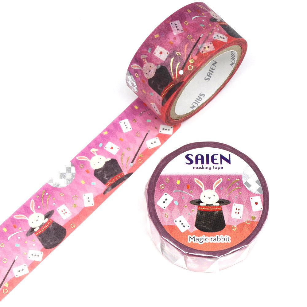 SAIEN - 20mm Foil-Stamped Washi Tape - Magic Rabbit