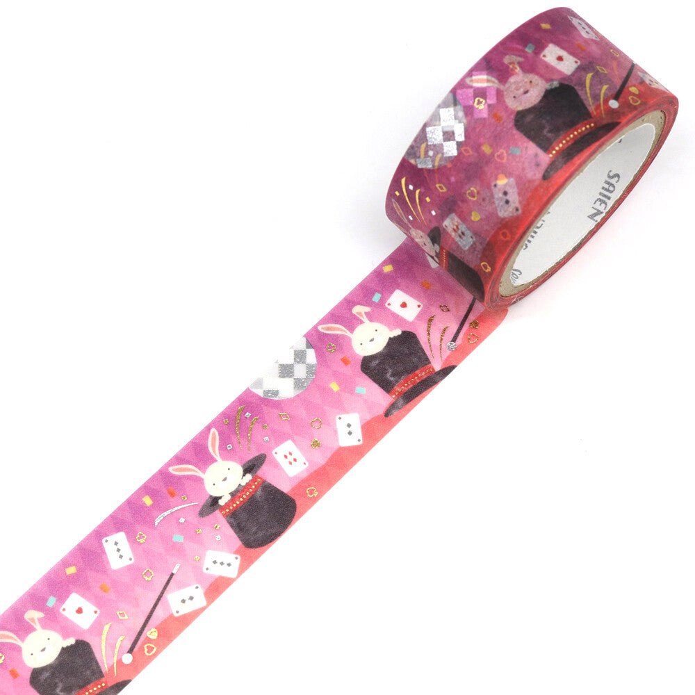 SAIEN - 20mm Foil-Stamped Washi Tape - Magic Rabbit