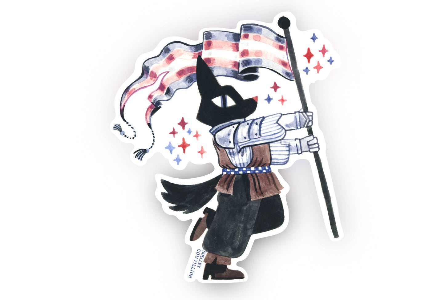 Book Moth Press - Sticker - Queer Cuties Medieval Animal Pride - Trans Wolf