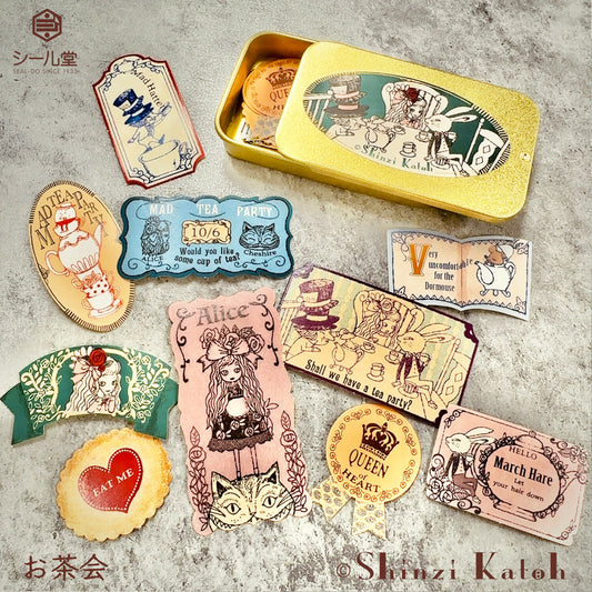 SEAL-DO Shinzi Katoh Flake Stickers - Alice In Wonderland - Tea Party