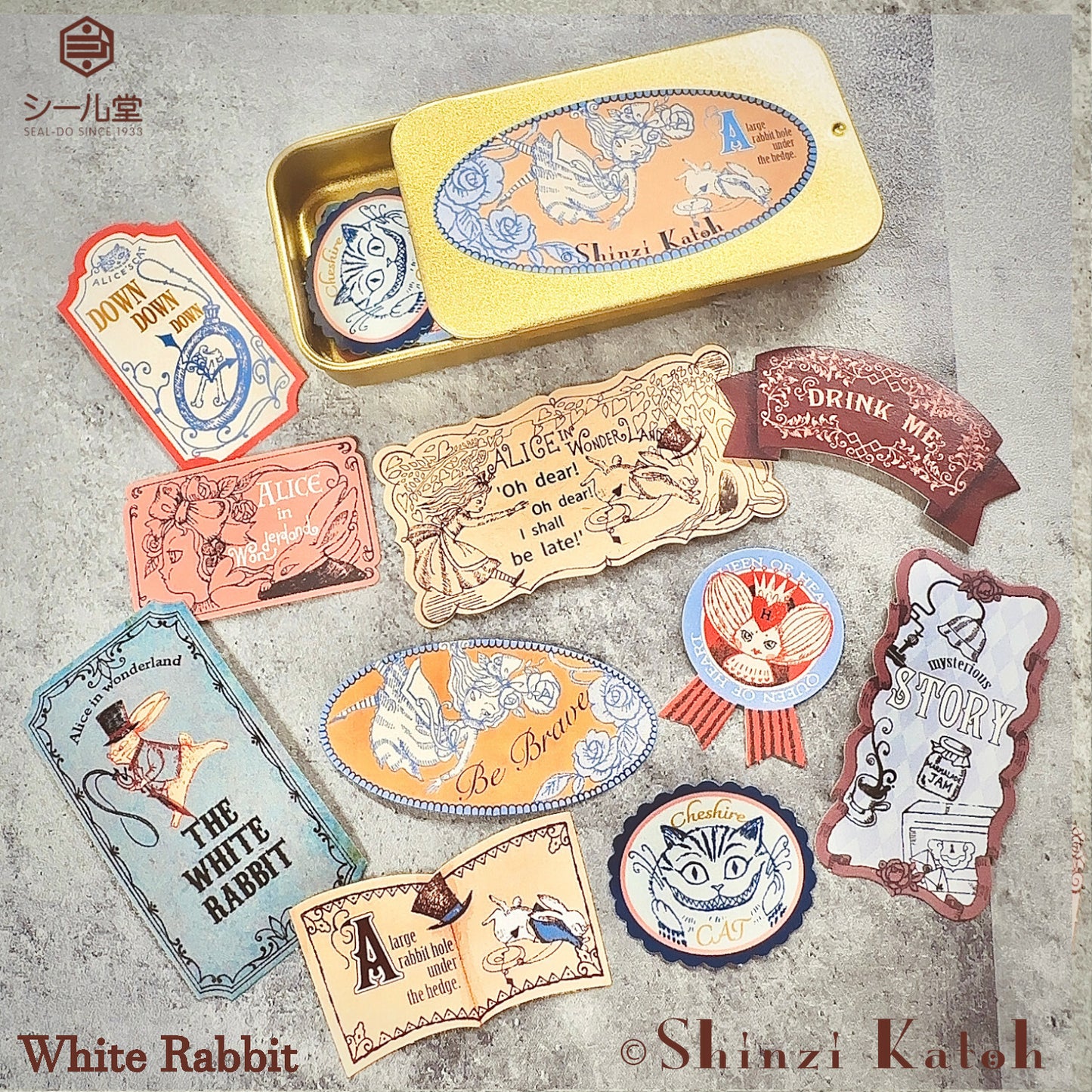 SEAL-DO Shinzi Katoh Flake Stickers - Alice In Wonderland - White Rabbit