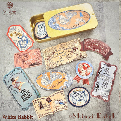 SEAL-DO Shinzi Katoh Flake Stickers - Alice In Wonderland - White Rabbit