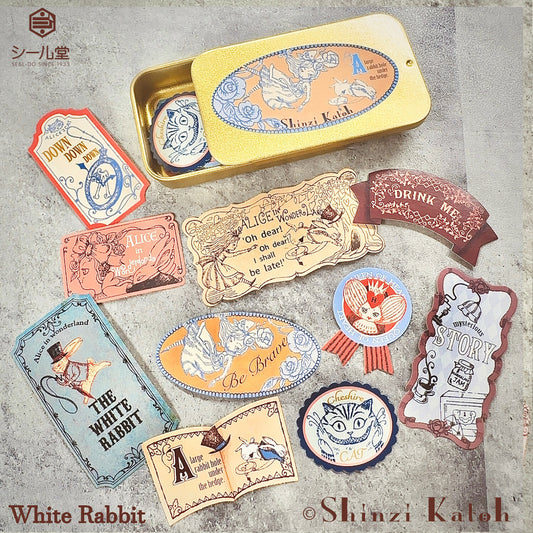 SEAL-DO Shinzi Katoh Flake Stickers - Alice In Wonderland - White Rabbit