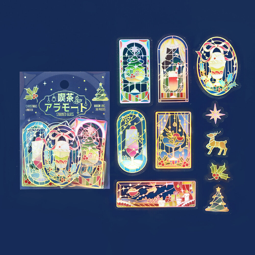 BGM - Clear Stickers - Christmas Limited - Stained Glass - Cafe a la Mode - Night