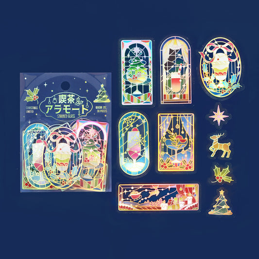 BGM - Clear Stickers - Christmas Limited - Stained Glass - Cafe a la Mode - Night