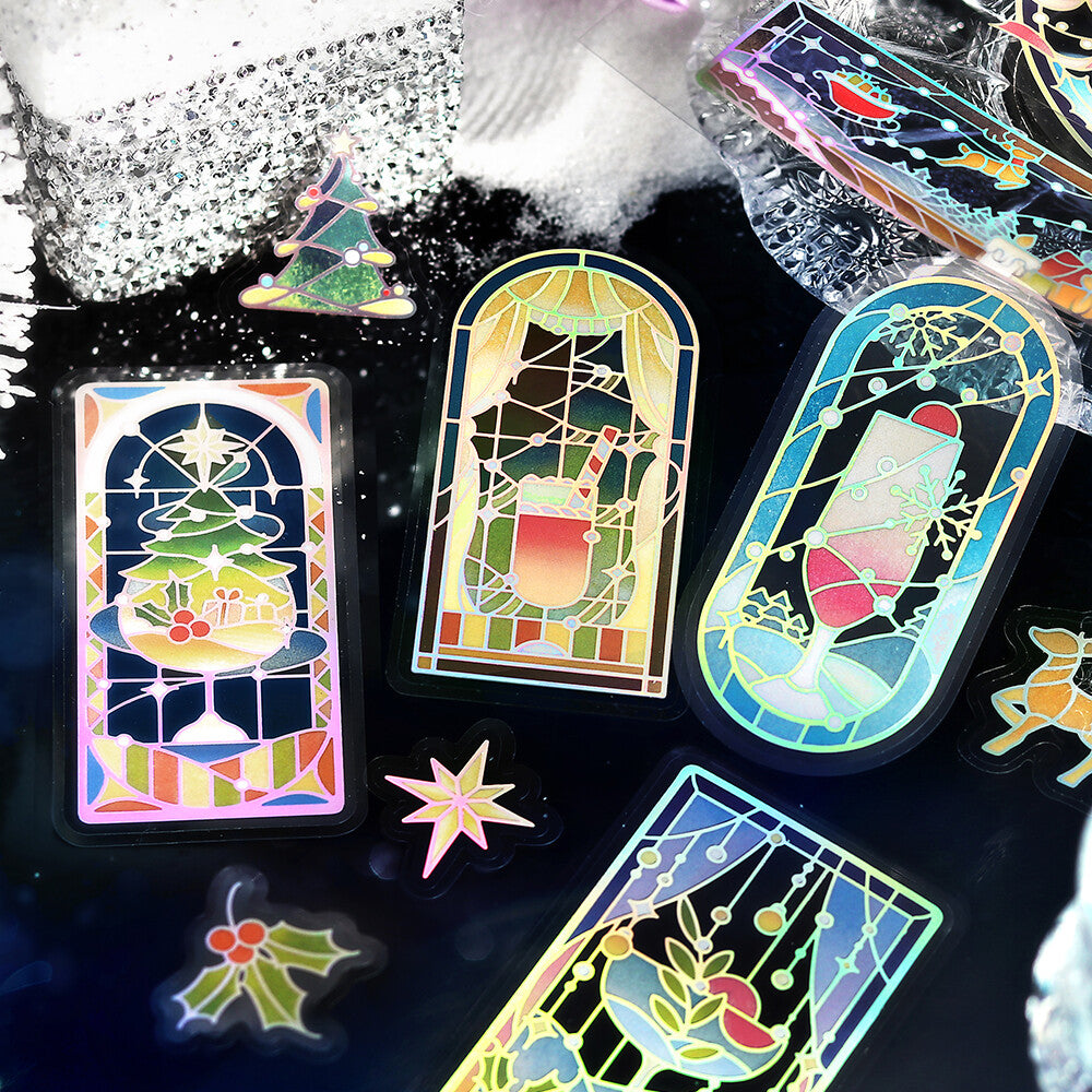 BGM - Clear Stickers - Christmas Limited - Stained Glass - Cafe a la Mode - Night