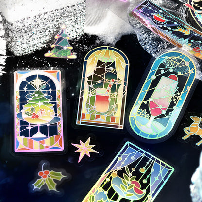 BGM - Clear Stickers - Christmas Limited - Stained Glass - Cafe a la Mode - Night