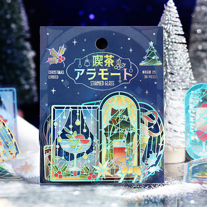 BGM - Clear Stickers - Christmas Limited - Stained Glass - Cafe a la Mode - Night