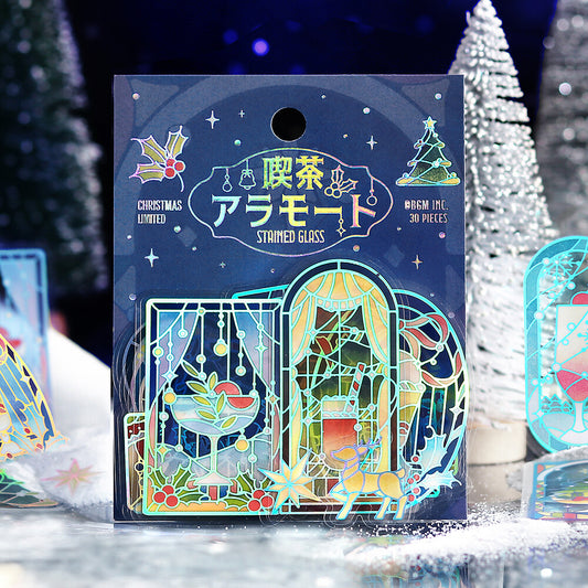 BGM - Clear Stickers - Christmas Limited - Stained Glass - Cafe a la Mode - Night