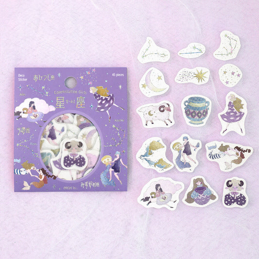BGM Flake Stickers - Constellation Girls - Aquarius Pisces Aries