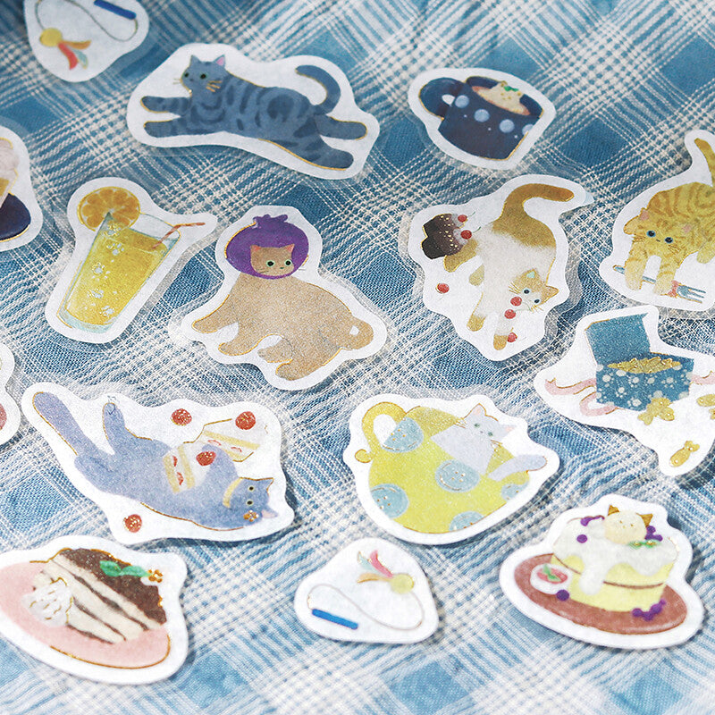 BGM Flake Stickers - Kitten Cafe - Blueberry