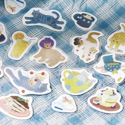 BGM Flake Stickers - Kitten Cafe - Blueberry