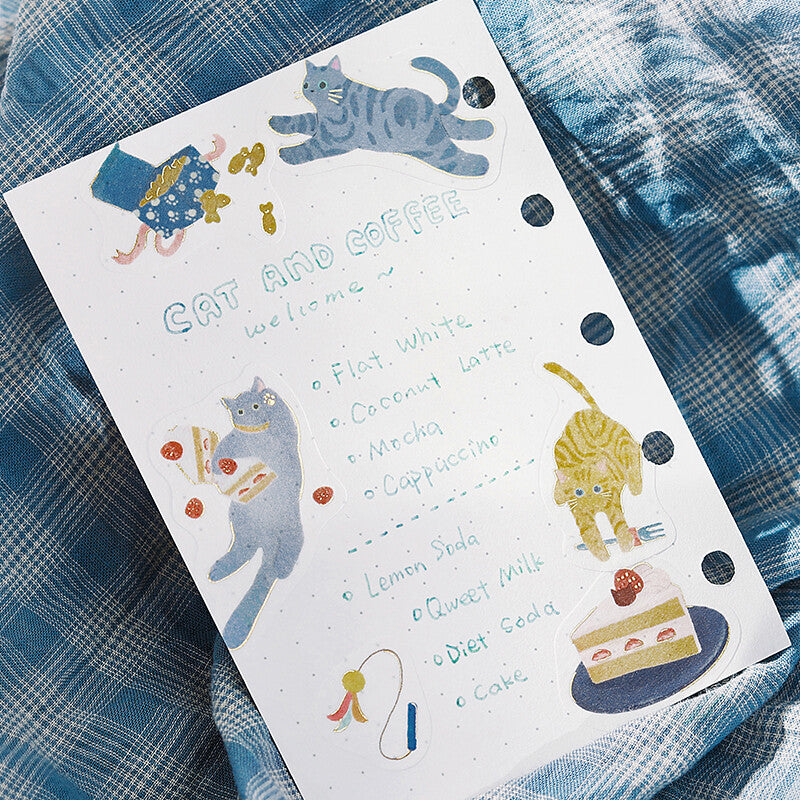BGM Flake Stickers - Kitten Cafe - Blueberry