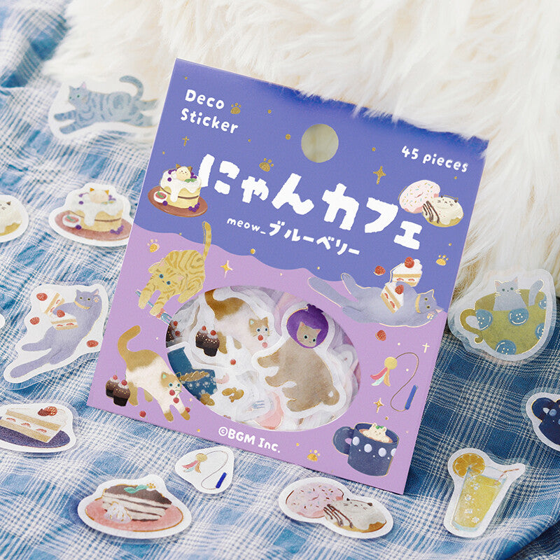 BGM Flake Stickers - Kitten Cafe - Blueberry