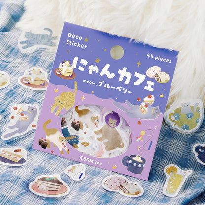 BGM Flake Stickers - Kitten Cafe - Blueberry