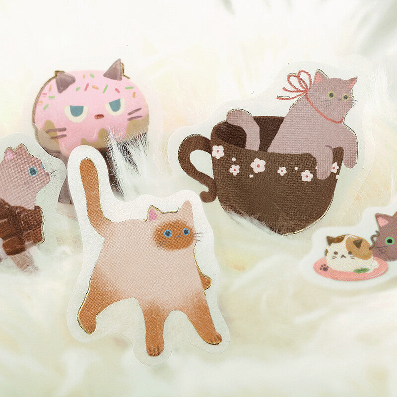 BGM Flake Stickers - Kitten Cafe - Chocolate