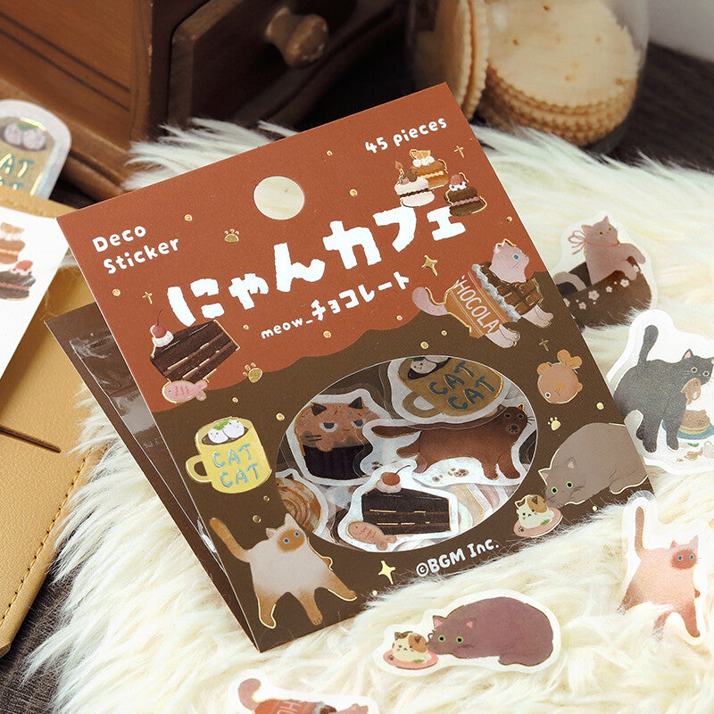 BGM Flake Stickers - Kitten Cafe - Chocolate
