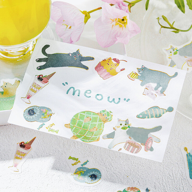 BGM Flake Stickers - Kitten Cafe - Melon