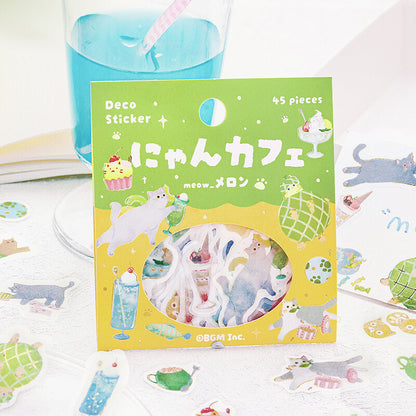 BGM Flake Stickers - Kitten Cafe - Melon