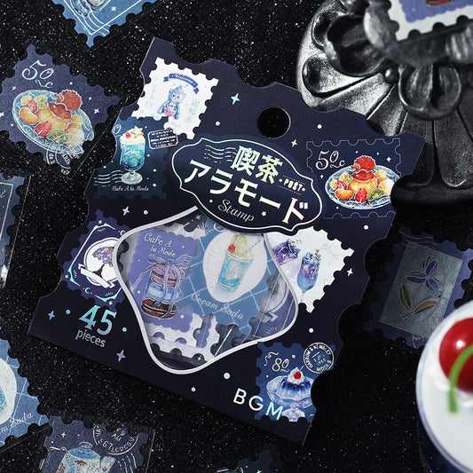 BGM Post Office Flake Stickers - Cafe a la Mode - Blue