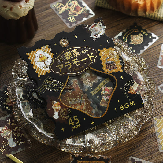 BGM Post Office Flake Stickers - Cafe a la Mode - Brown