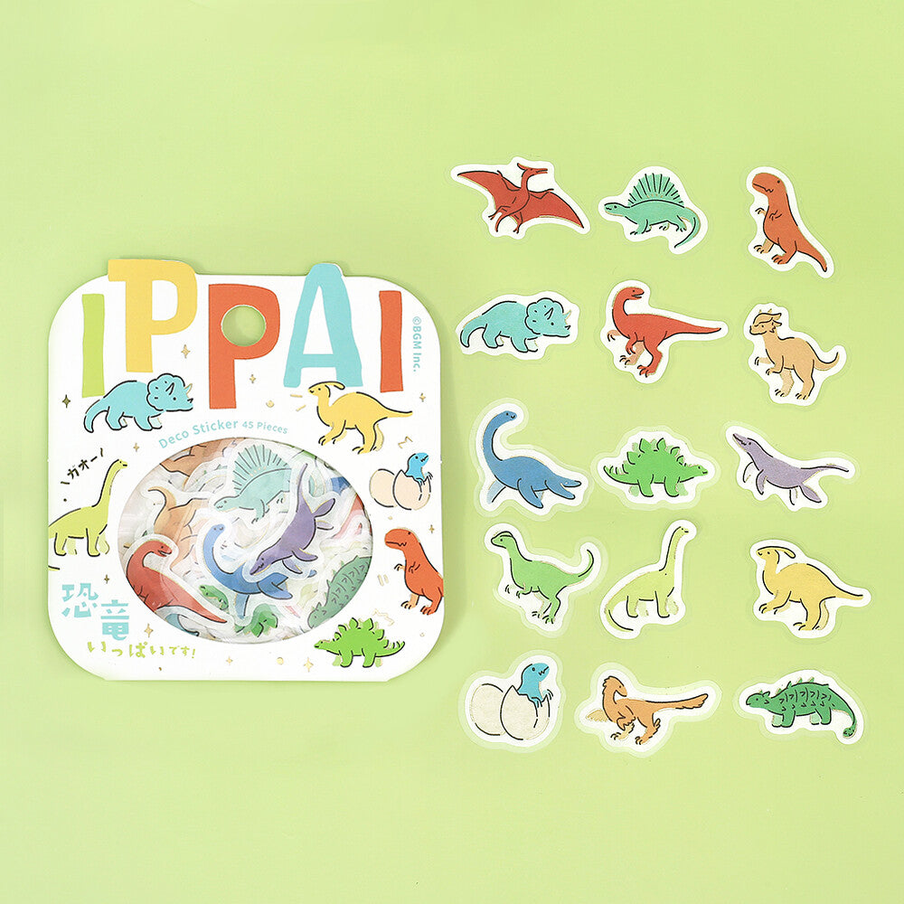 BGM Ippai Flake Stickers - Full of Dinosaurs!