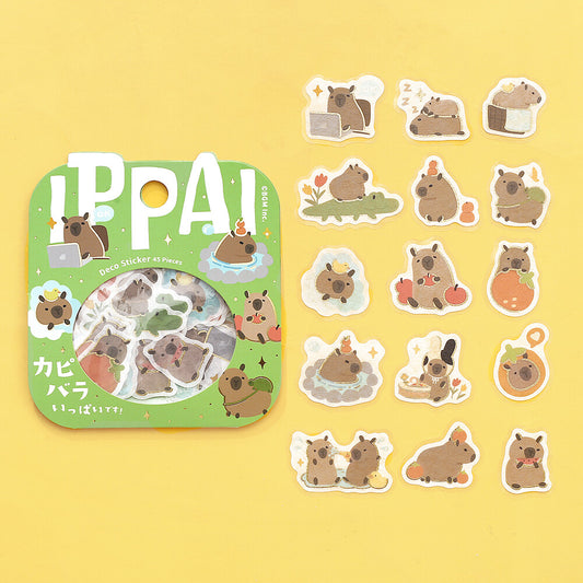 BGM Ippai Flake Stickers - Capybaras are all over the place!