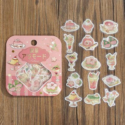 BGM - Sakura Limited Edition Flake Stickers - Cafe a la Mode - Cherry Blossoms
