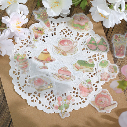 BGM - Sakura Limited Edition Flake Stickers - Cafe a la Mode - Cherry Blossoms