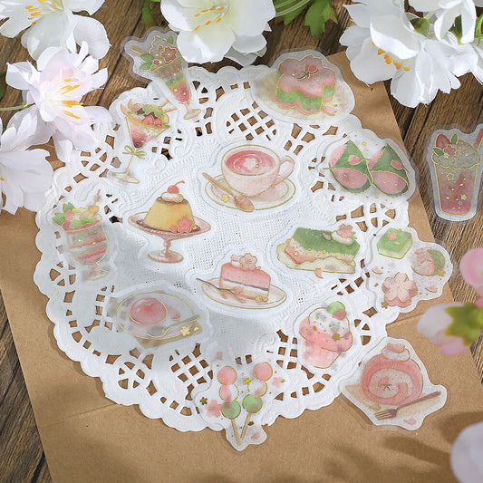 BGM - Sakura Limited Edition Flake Stickers - Cafe a la Mode - Cherry Blossoms