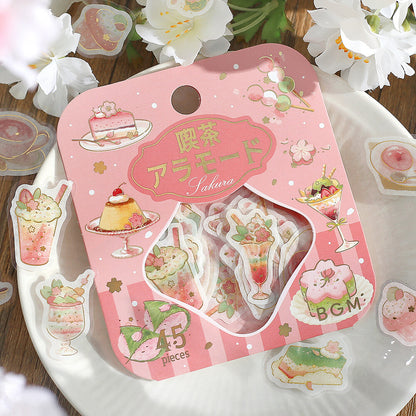 BGM - Sakura Limited Edition Flake Stickers - Cafe a la Mode - Cherry Blossoms