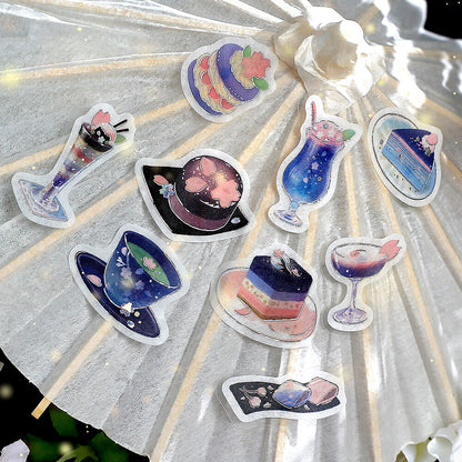 BGM - Sakura Limited Edition Flake Stickers - Cafe a la Mode - Cherry Blossoms at Night