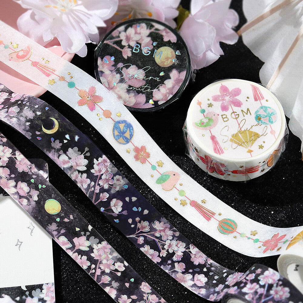 BGM Washi Tape - Sakura Limited - Tsukimi Sakura (Moon Viewing)
