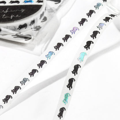 BGM Slim Washi Tape - Black Kitty
